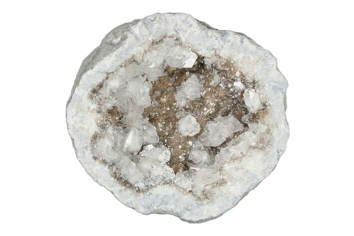 Keokuk Quartz Geode with Calcite Crystals (Half) - Missouri #203785